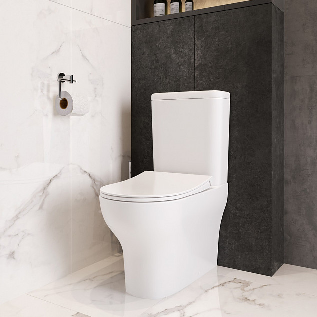 Унитаз-компакт напольный VitrA Zentrum (Зентрум) 9012B003-7226, с сиденьем микролифт, белый, санитарный фарфор, антибактериальное покрытие Hygiene (Хайджн) фото 6