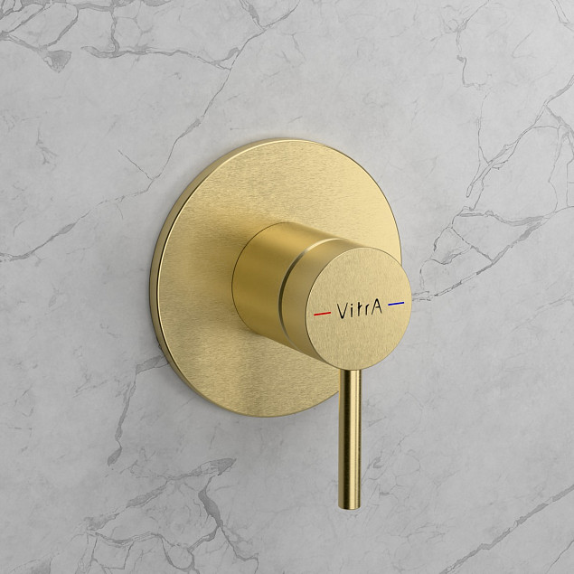 Встраиваемый смеситель для ванны VitrA Minimax Round (Минимакс Раунд) A4371025EXP, брашированное золото фото 3