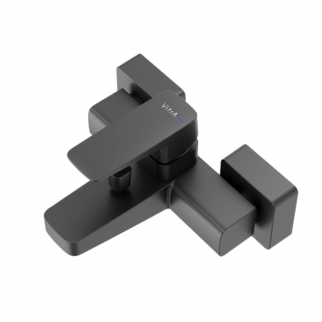 Смеситель настенный VitrA Root Square (Рут Скуэр) A4273736EXP, для ванны, однорычажный, матовый черный, латунь фото 2