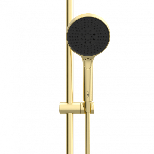 Душевая стойка VitrA V2 Round (В2 Раунд) A4591625EXP, с ручным душем, без смесителя, брашированное золото фото 2