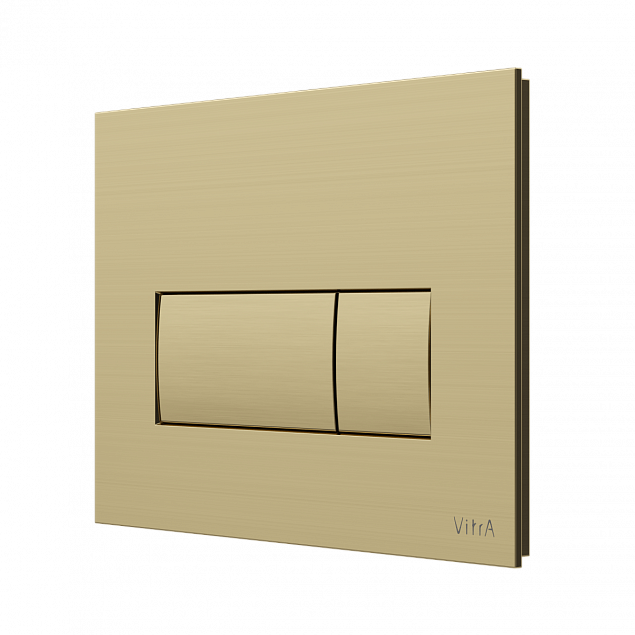 Кнопка смыва для инсталляции VitrA Root Square (Рут Скуэр) 740-2325, брашированное золото двойный смыв фото 2