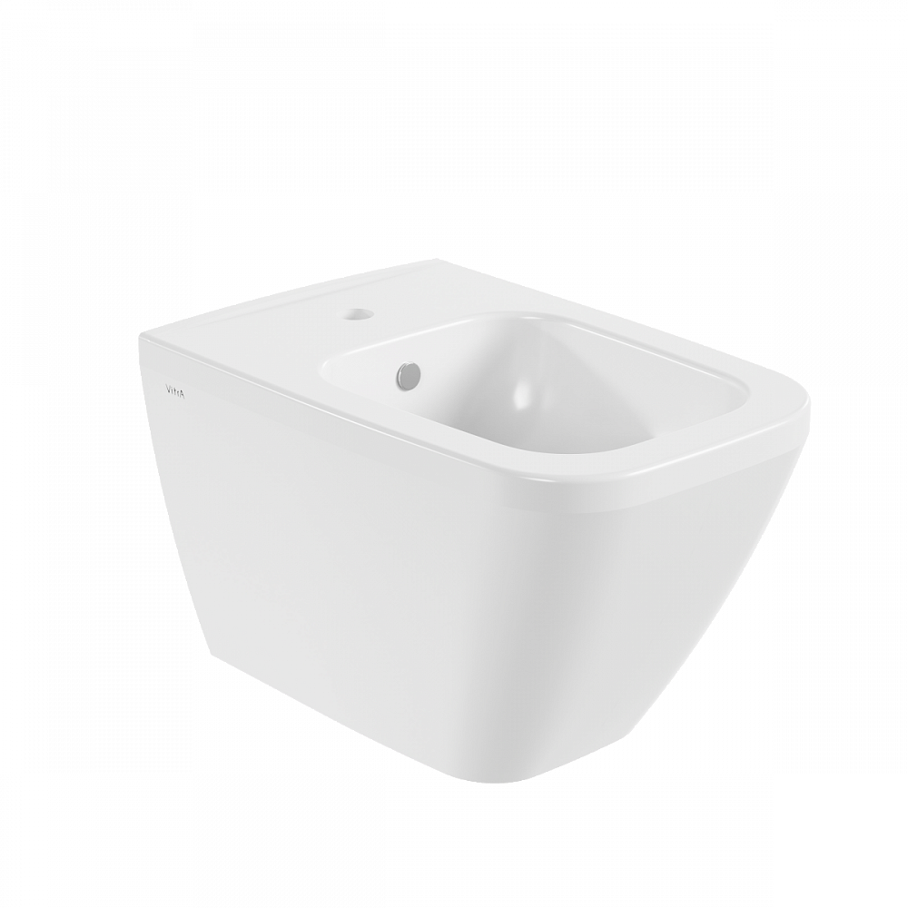 Биде VitrA Integra Square (Интегра Скуэр) 7083B003-0288, подвесное, белое, с отверстием под смеситель, покрытие Hygiene (Хайджн)