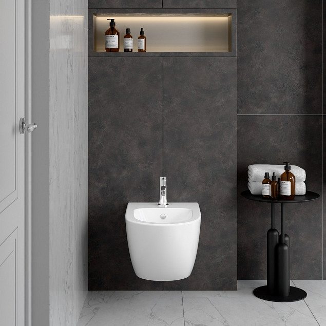 Биде VitrA Sento (Сенто) 4338B003-1046, подвесное, белое, с отверстием под смеситель, покрытие Hygiene (Хайджн) фото 4