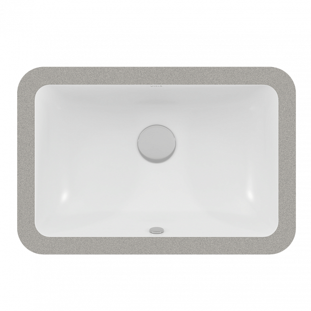 Встраиваемая снизу раковина VitrA S20 7475B003-0618, 55 x 37 см, прямоугольная, белая, антибактериальное покрытие Hygiene (Хайджн) фото 3