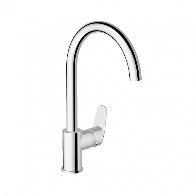 Смеситель для кухни VitrA Flow Round (Флоу Раунд) A43407EXP, с поворотным изливом, однорычажный, хром, латунь фото 1