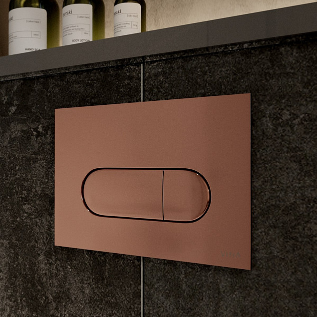 Кнопка смыва для инсталляции VitrA Root Round (Рут Раунд) 740-2240, мягкая медь глянец двойный смыв фото 3