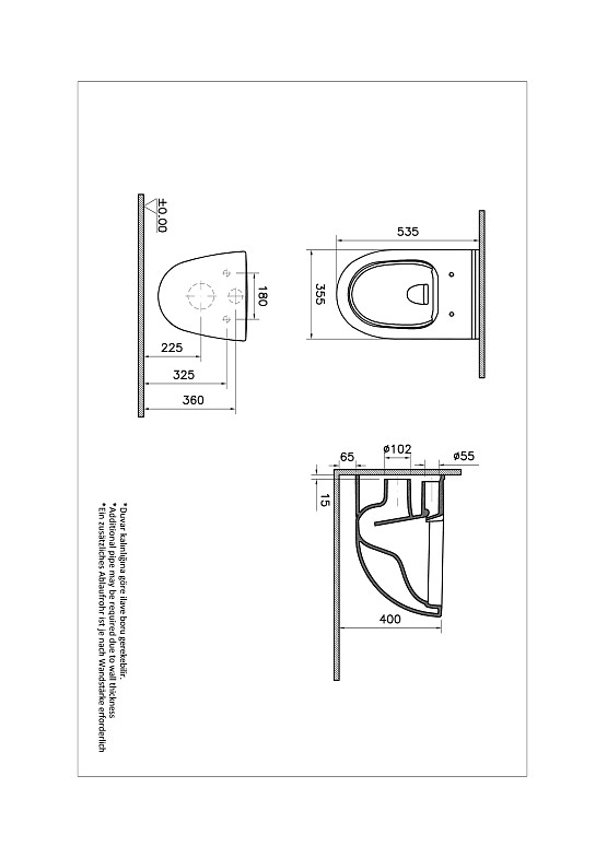 Подвесной унитаз S40, безободковый фото 5