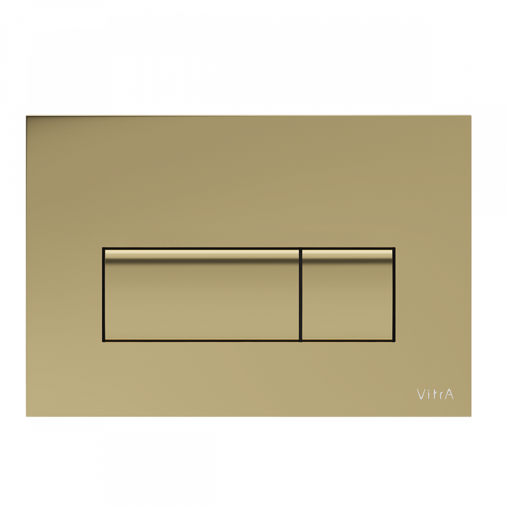 Кнопка смыва для инсталляции VitrA Root Square (Рут Скуэр) 740-2324, глянцевое золото двойный смыв