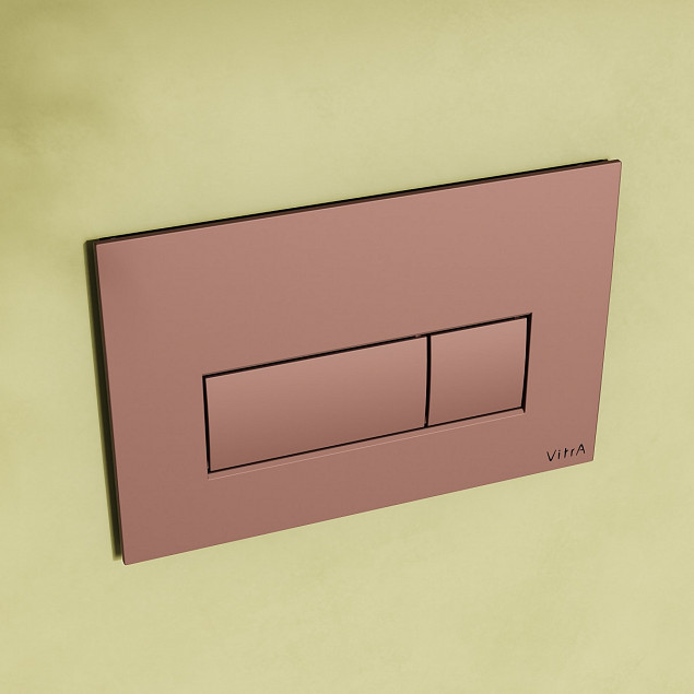 Кнопка смыва для инсталляции VitrA Root Square (Рут Скуэр) 740-2340, мягкая медь глянец двойный смыв фото 5