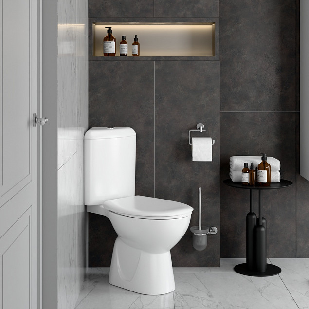 Унитаз-компакт напольный VitrA Arkitekt (Аркитект) 9754B003-7201, угловой, с сиденьем микролифт, белый, санитарный фарфор, антибактериальное покрытие Hygiene (Хайджн) фото 5
