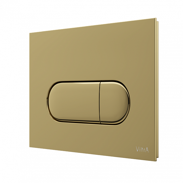 Кнопка смыва для инсталляции VitrA Root Round (Рут Раунд) 740-2224, глянцевое золото двойный смыв фото 2