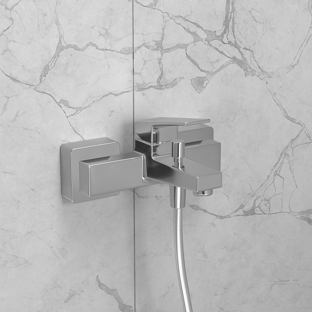Настенный смеситель для ванны VitrA Minimax Square (Минимакс Скуэр) A43520EXP, однорычажный, хром, латунь фото 5