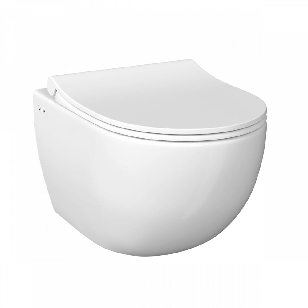 Подвесной унитаз VitrA Sento (Сенто) 7748B003-0075, безободковый, Rim-ex (Рим-экс), белый, санитарный фарфор, антибактериальное покрытие Hygiene (Хайджн)