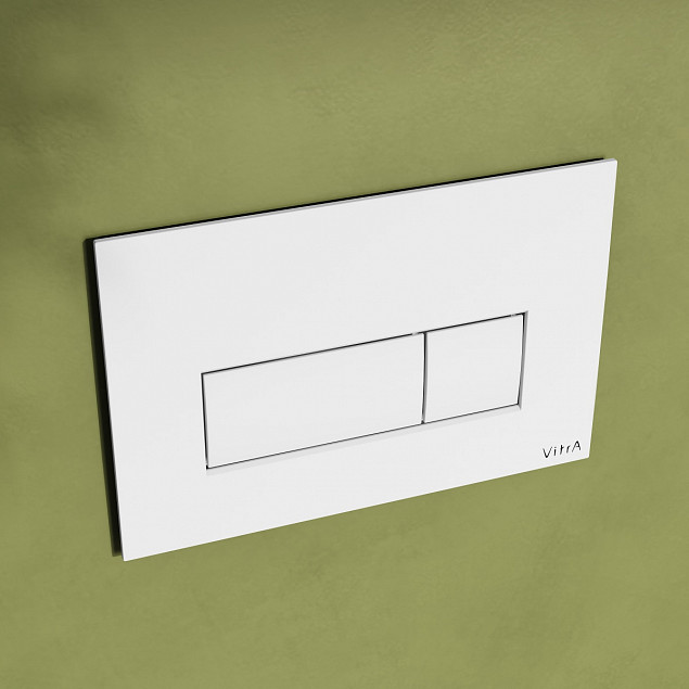 Кнопка смыва для инсталляции VitrA Root Square (Рут Скуэр) 740-2300, глянцевая, белая двойный смыв фото 5