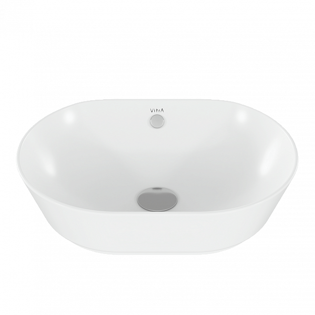 Раковина чаша VitrA Geo (Гео) 7427B003-0012, 55 x 40 см, накладная, белая, антибактериальное покрытие Hygiene (Хайджн) фото 2