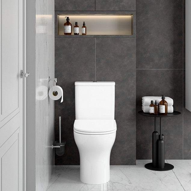 Унитаз-компакт напольный VitrA M50 9889B003-7200, безободковый, смыв торнадо VortexFlush (ВортексФлаш), с сиденьем микролифт, белый, санитарный фарфор фото 5