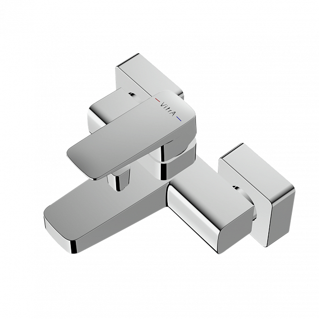 Смеситель настенный VitrA Root Square (Рут Скуэр) A42737EXP, для ванны, однорычажный, хром, латунь фото 2
