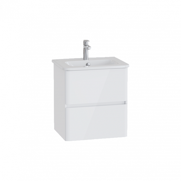 Тумба с раковиной для ванной VitrA Mia Plus Round (Мия Плюс Раунд) 69816, 60 см, глянцевая, белая ДСП фото 1