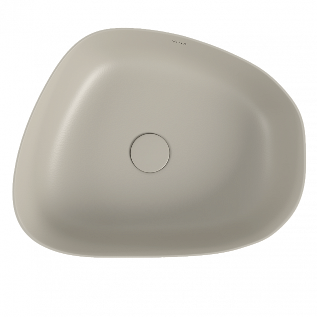 Раковина чаша VitrA Outline Recycled (Аутлайн Ресайклд) 7991B066-0016, 57 x 45 см, накладная матовая бежевая, антибактериальное покрытие Hygiene (Хайджн) фото 3