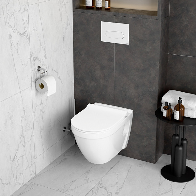 Подвесной унитаз VitrA S50 7740B003-0075, безободковый, Rim-ex (Рим-экс), белый, санитарный фарфор, антибактериальное покрытие Hygiene (Хайджн) фото 6