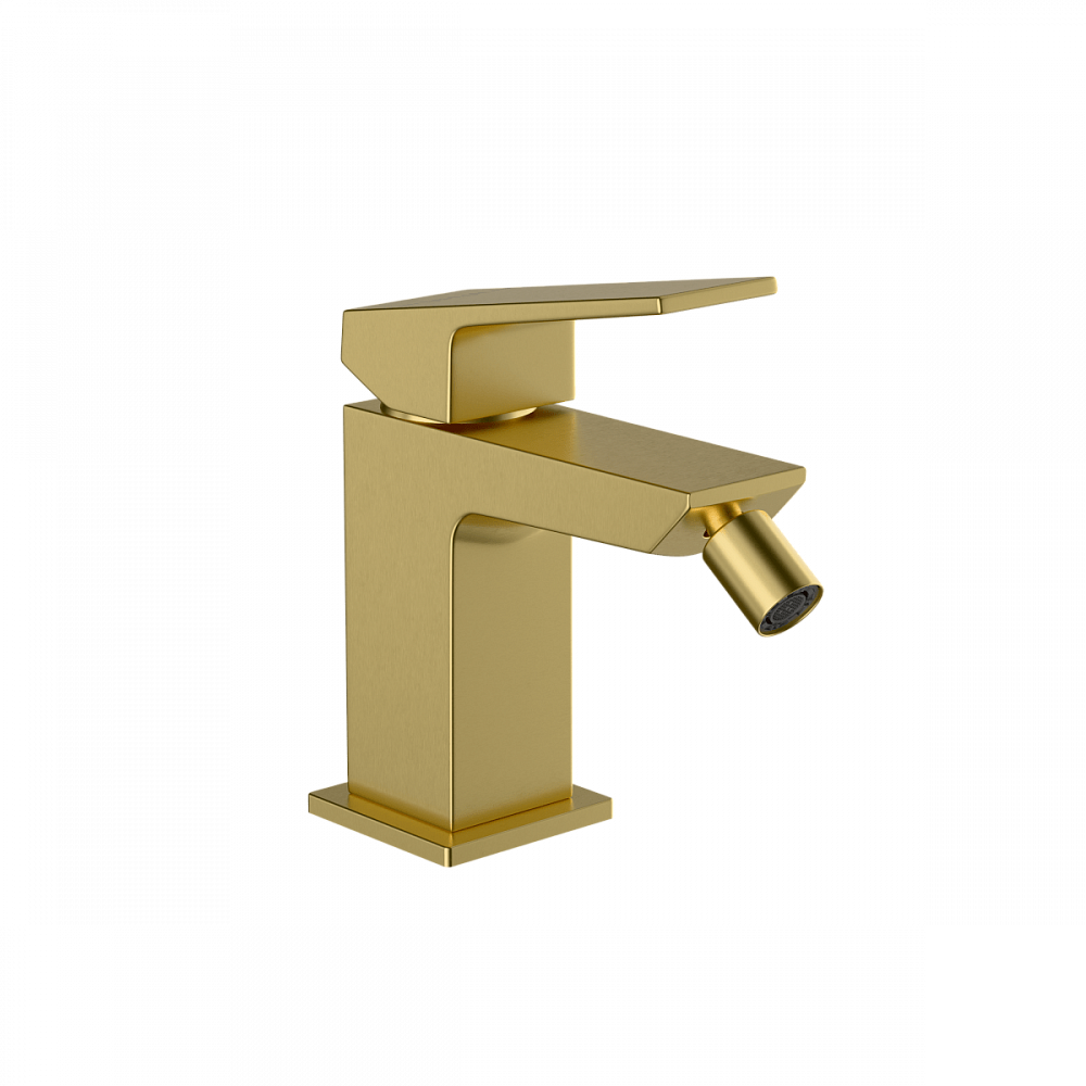 Смеситель для биде VitrA Minimax Square (Минимакс Скуэр) A4372625EXP, однорычажный, брашированное золото, латунь