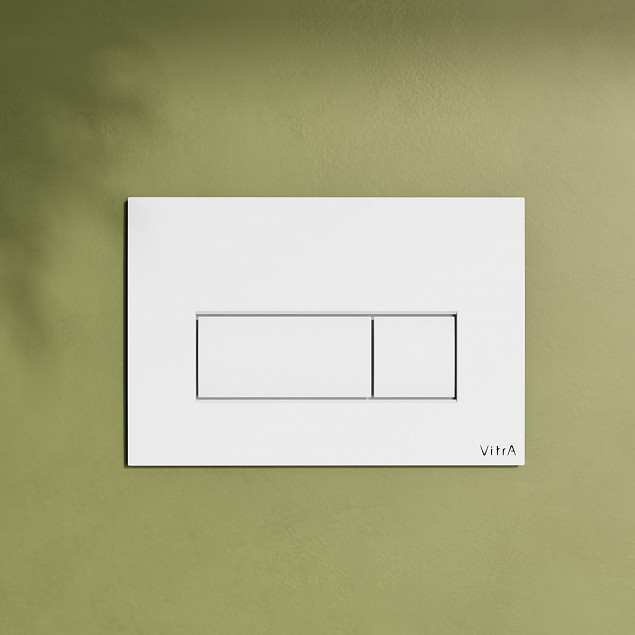 Кнопка смыва для инсталляции VitrA Root Square (Рут Скуэр) 740-2300, глянцевая, белая двойный смыв фото 4