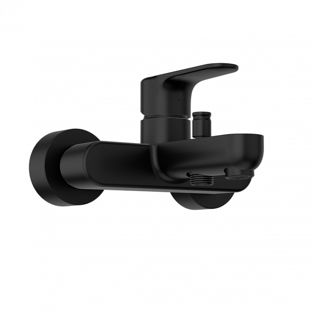 Смеситель настенный VitrA Root Round (Рут Раунд) A4272536EXP, для ванны, однорычажный, матовый черный, латунь фото 3