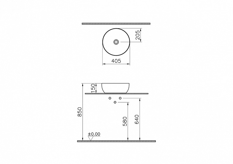 Раковина чаша VitrA Outline Recycled (Аутлайн Ресайклд) 7992B066-0016, 41 x 41 см, накладная матовая бежевая, антибактериальное покрытие Hygiene (Хайджн) фото 7