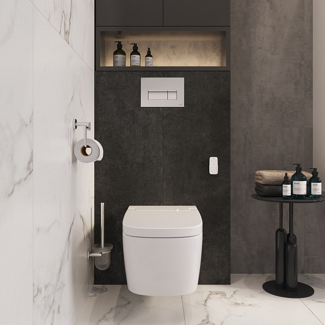 Умный унитаз VitrA V-Care (Ви-Кеар) 5674B003-6194, Comfort, подвесной, безободковый, Rim-ex (Рим-экс) с автоматическим сиденьем и бидеткой, белый, санитарный фарфор, антибактериальное покрытие Hygiene (Хайджн) фото 6
