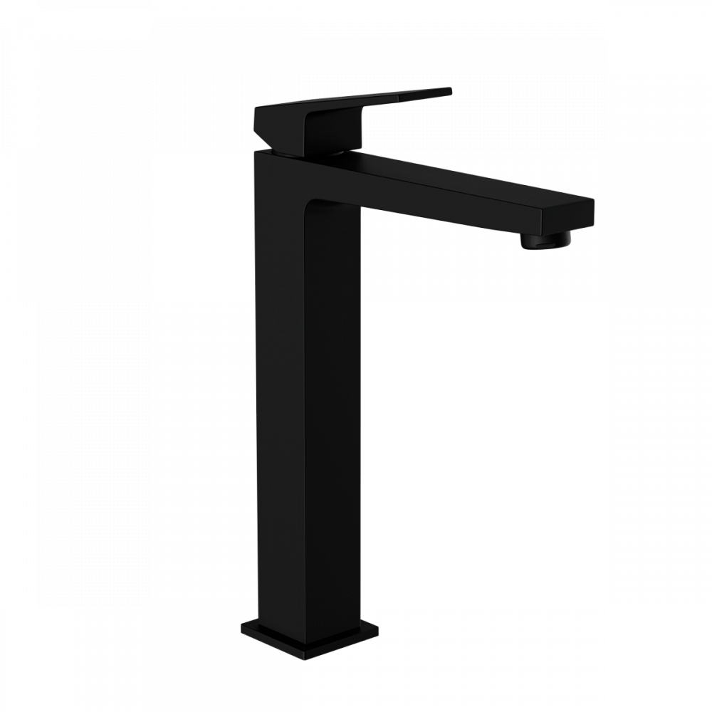 Смеситель для раковины-чаши VitrA Minimax Square (Минимакс Скуэр) A4372436EXP, однорычажный, матовый черный, латунь