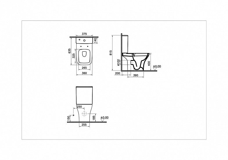 Унитаз-компакт напольный VitrA Polar (Полар) 9843B003-7201, с сиденьем микролифт, белый, санитарный фарфор, антибактериальное покрытие Hygiene (Хайджн) фото 7