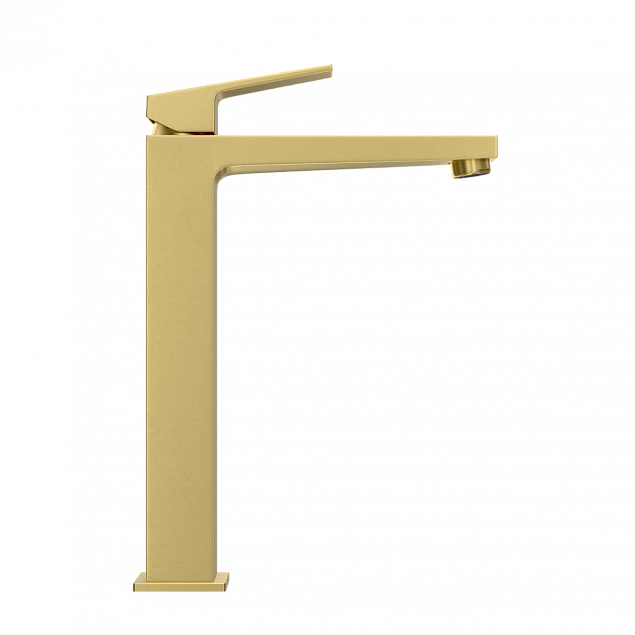 Смеситель для раковины-чаши VitrA Minimax Square (Минимакс Скуэр) A4372425EXP, однорычажный, брашированное золото, латунь фото 4