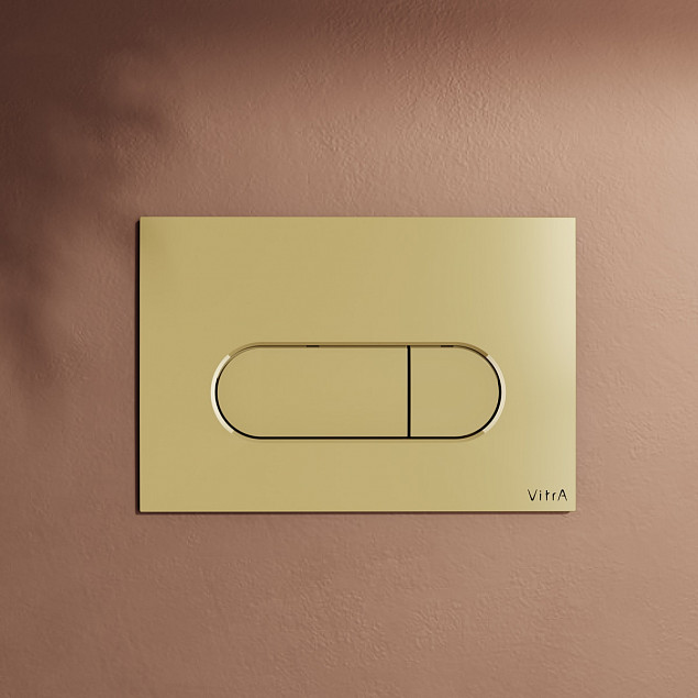Кнопка смыва для инсталляции VitrA Root Round (Рут Раунд) 740-2224, глянцевое золото двойный смыв фото 4