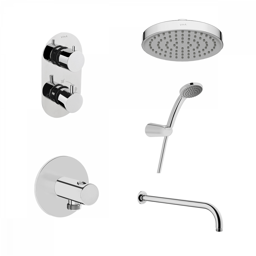 Комплект смесителей VitrA AquaHeat (Аквахит) 458593, хром