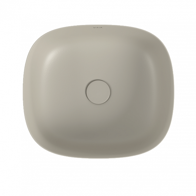 Раковина чаша VitrA Outline Recycled (Аутлайн Ресайклд) 7994B066-0016, 48 x 42 см, накладная матовая бежевая, антибактериальное покрытие Hygiene (Хайджн) фото 3