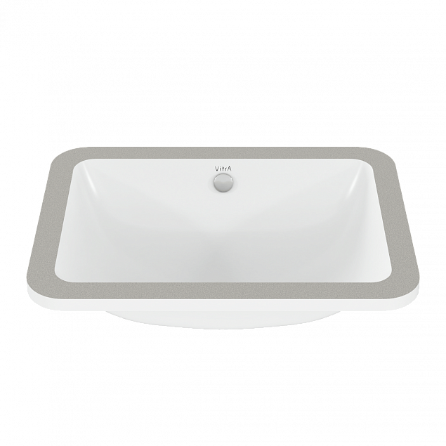 Встраиваемая снизу раковина VitrA S20 5474B003-0618, 50 x 37 см, прямоугольная, белая, антибактериальное покрытие Hygiene (Хайджн) фото 2