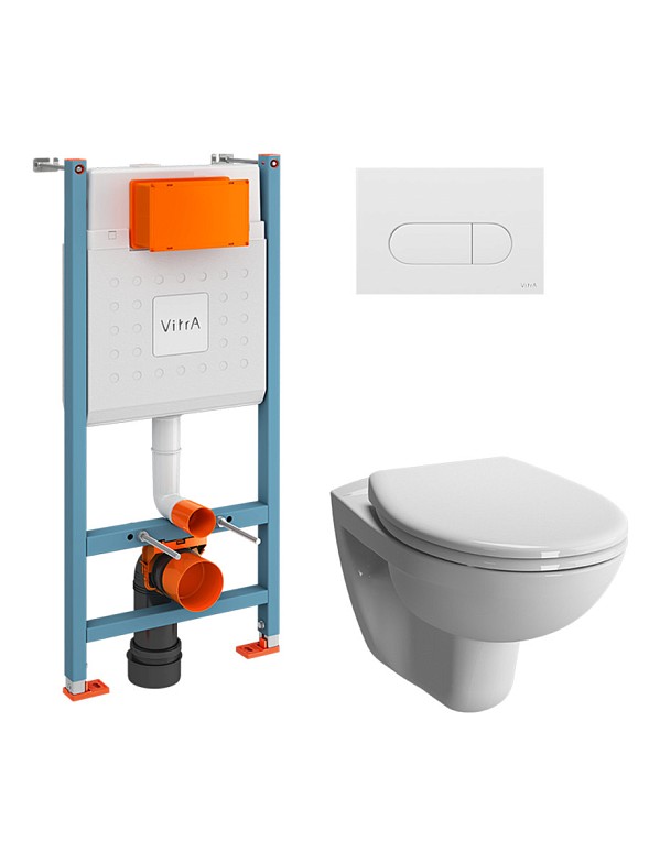 VitrA Normus L-box комплект с крышкой термопласт, панель смыва белая фото 2