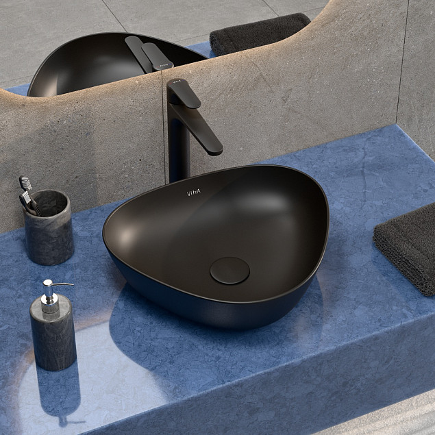 Смеситель для раковины VitrA Root Round (Рут Раунд) A4270736EXP, однорычажный, матовый черный, латунь фото 5