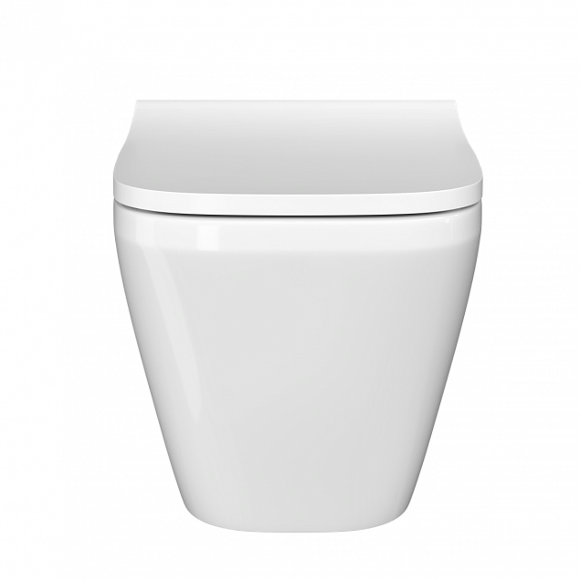 Подвесной унитаз VitrA Integra Square (Интегра Скуэр) 7082B003-7209 без сиденья, безободковый, Rim-ex (Рим-экс), белый, санитарный фарфор, антибактериальное покрытие Hygiene (Хайджн) фото 2