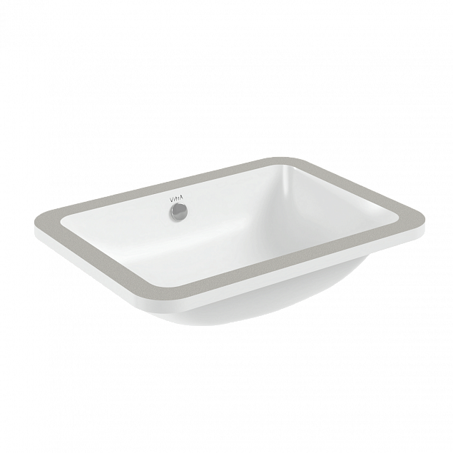 Встраиваемая снизу раковина VitrA S20 5474B003-0618, 50 x 37 см, прямоугольная, белая, антибактериальное покрытие Hygiene (Хайджн) фото 1