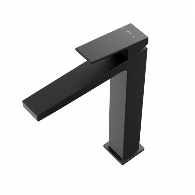 Смеситель для раковины-чаши VitrA Minimax Square (Минимакс Скуэр) A4372436EXP, однорычажный, матовый черный, латунь фото 2