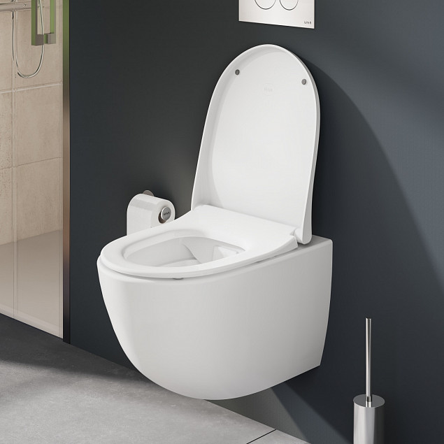 Сиденье для унитаза VitrA Sento (Сенто) 130-003-009, круглое белое дюропласт, с микролифтом фото 7