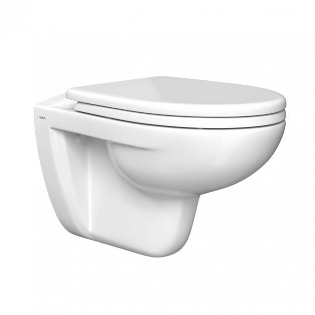 Подвесной унитаз VitrA S10 7855B003-0075 без сиденья, безободковый SpinFlush, белый, санитарный фарфор, антибактериальное покрытие Hygiene (Хайджн) фото 1