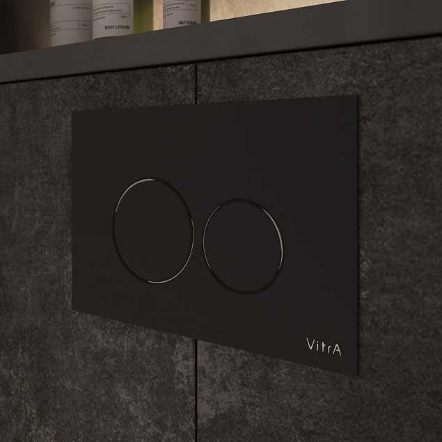 Кнопка смыва для инсталляции VitrA Origin (Ориджин) 740-2450, глянцевая, черная двойный смыв фото 3