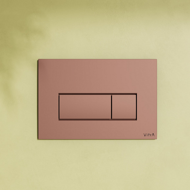 Кнопка смыва для инсталляции VitrA Root Square (Рут Скуэр) 740-2340, мягкая медь глянец двойный смыв фото 4