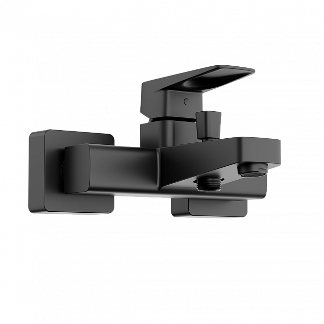 Смеситель настенный VitrA Root Square (Рут Скуэр) A4273736EXP, для ванны, однорычажный, матовый черный, латунь фото 3