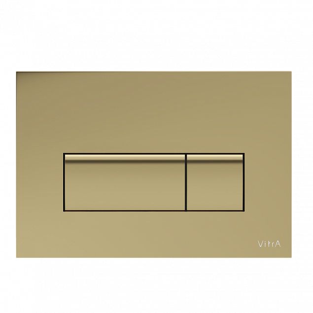 Кнопка смыва для инсталляции VitrA Root Square (Рут Скуэр) 740-2324, глянцевое золото двойный смыв фото 1