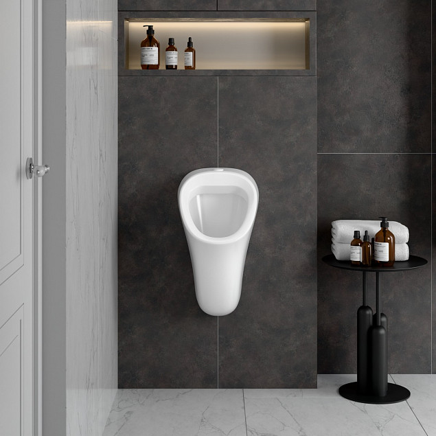 Писсуар VitrA Arkitekt (Аркитект) 6202B003-0198, настенный с внешним подключением сверху, белый, антибактериальное покрытие Hygiene (Хайджн) фото 4
