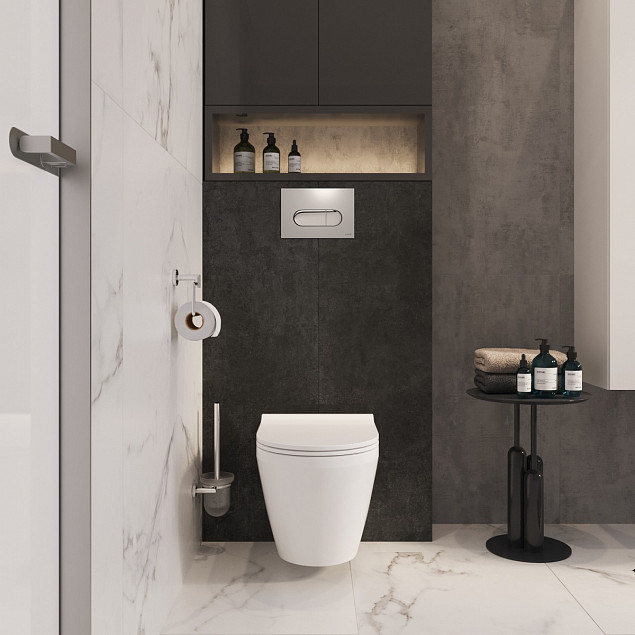 Подвесной унитаз VitrA Integra Round (Интегра Раунд) 7041B003-0075, безободковый, Rim-ex (Рим-экс), белый, санитарный фарфор, антибактериальное покрытие Hygiene (Хайджн) фото 5