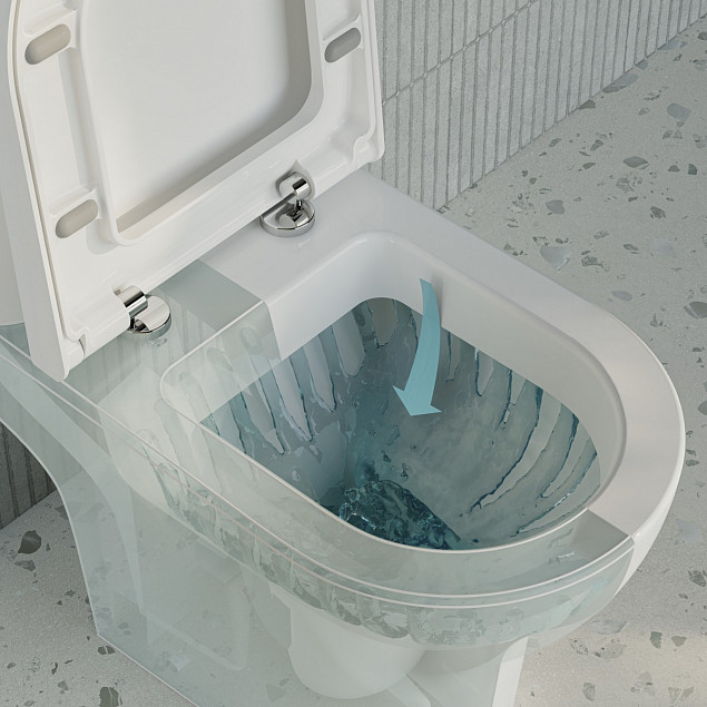 Унитаз-компакт напольный VitrA Zentrum (Зентрум) 9012B003-7209, с сиденьем микролифт, белый, санитарный фарфор, антибактериальное покрытие Hygiene (Хайджн) фото 5